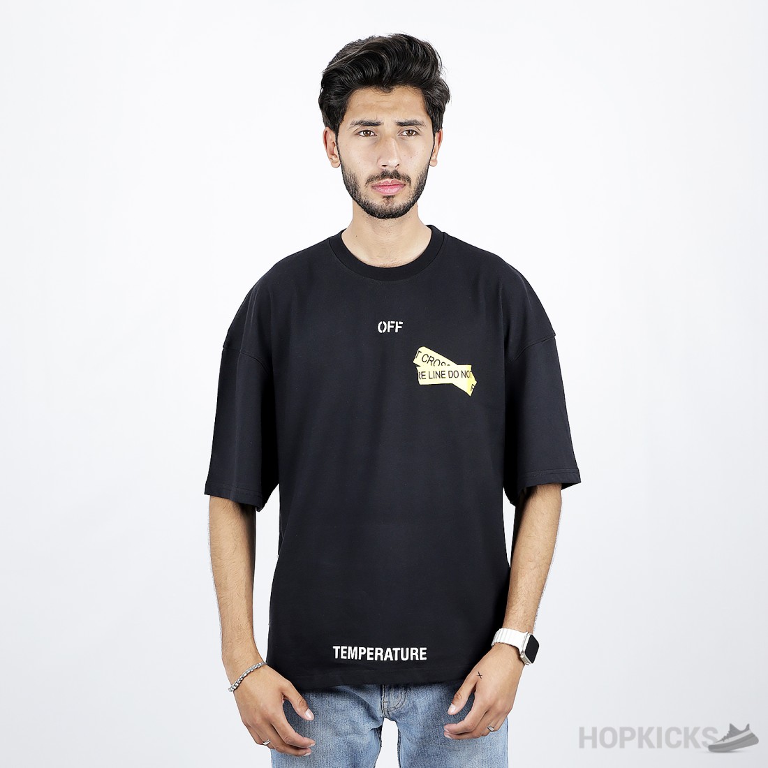 Off White Firetape T Shirt Black